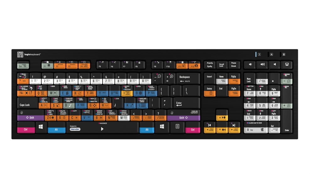  Logickeyboard Blender 3D NERO Slimline Keyboard – Windows 
